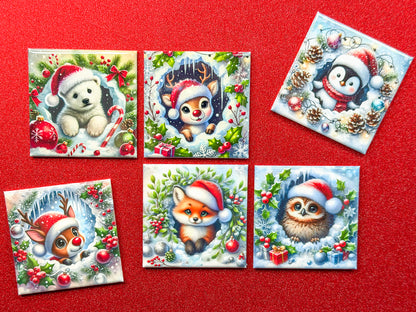 Winter Holiday Animal Magnets