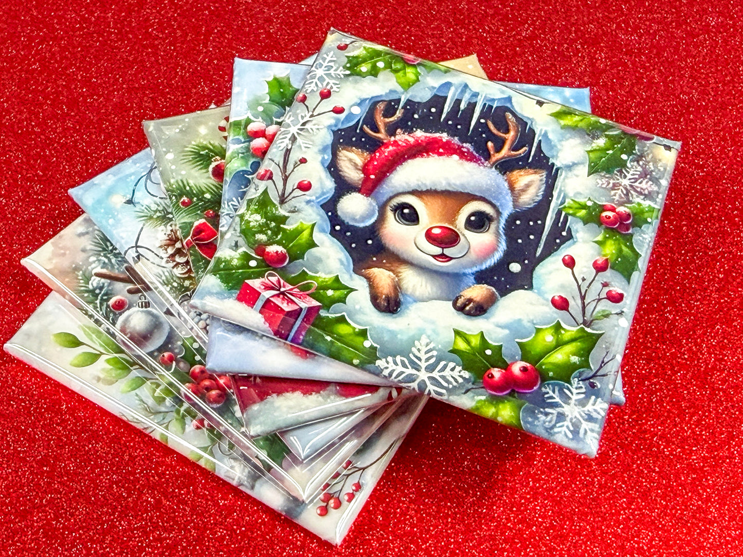 Winter Holiday Animal Magnets